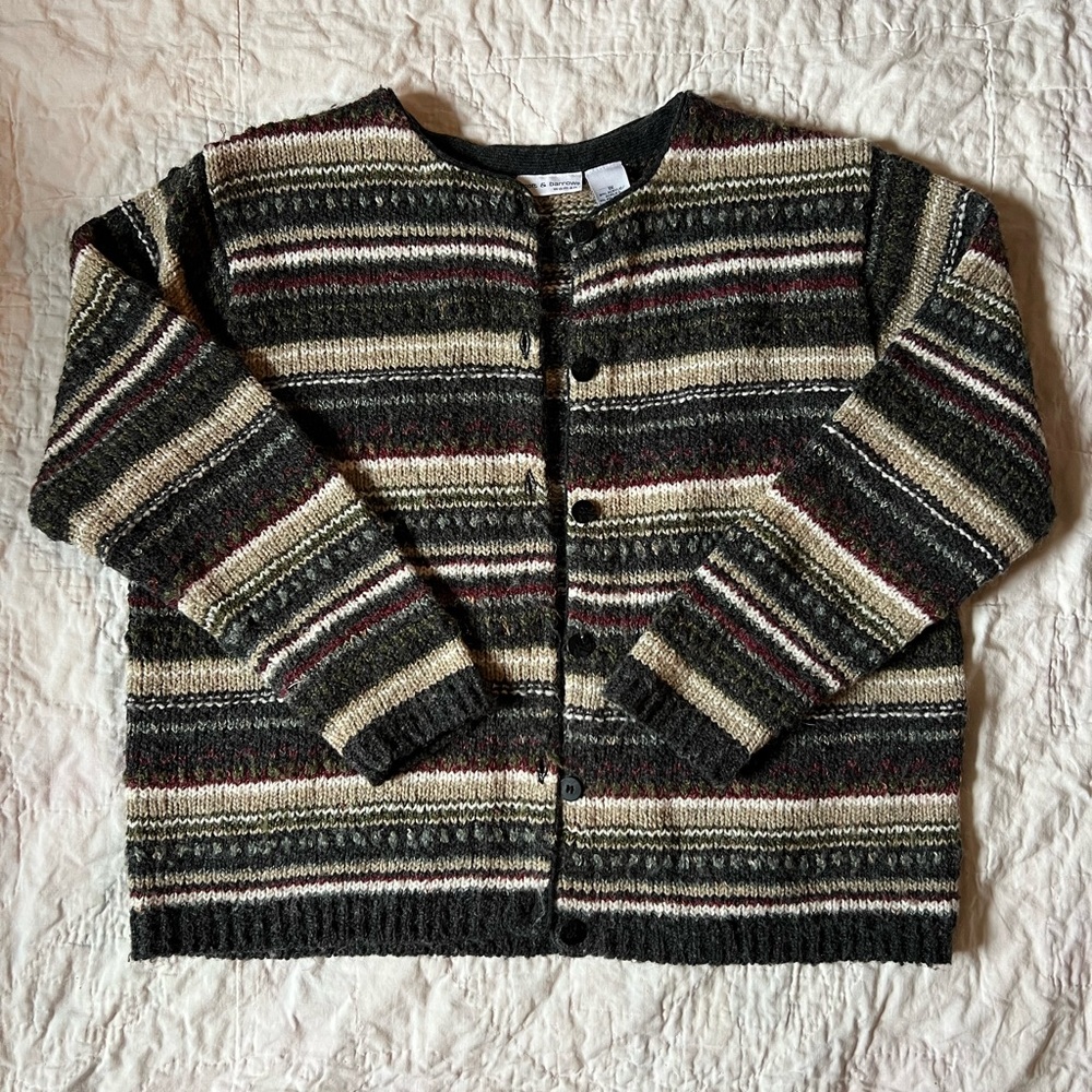 Vintage Croft and Barrow Nordic Fair Isle Sweater Button-Up Cardigan